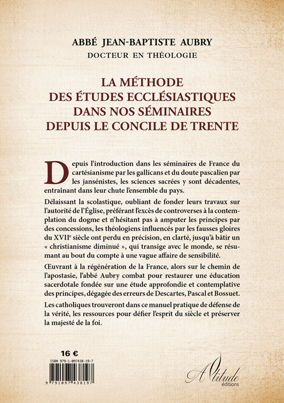 La Méthode des études ecclésiastiques