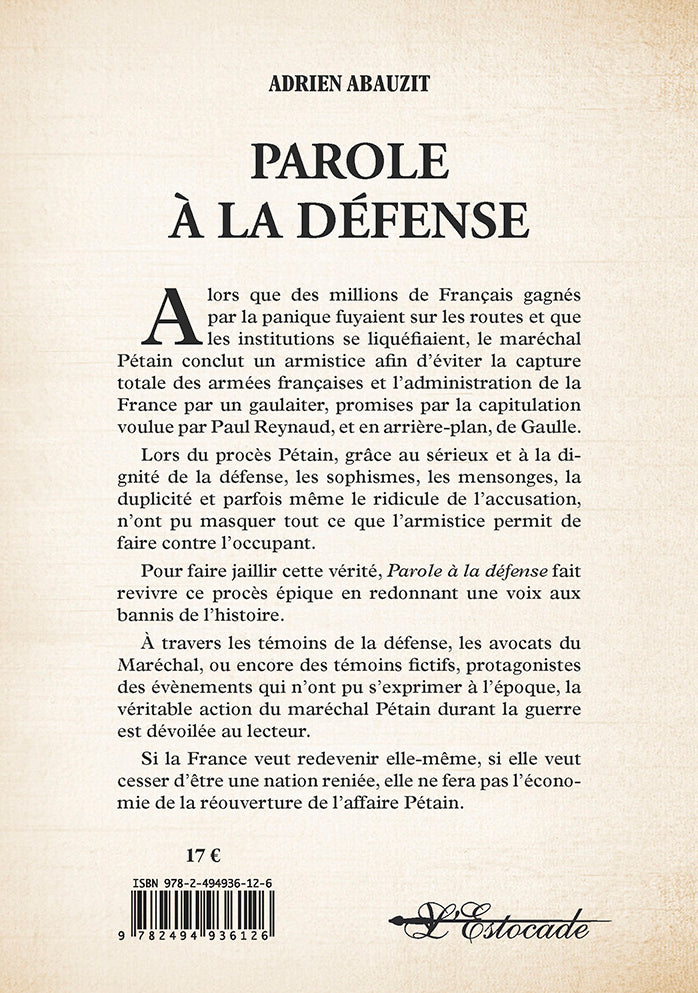 Parole à la défense