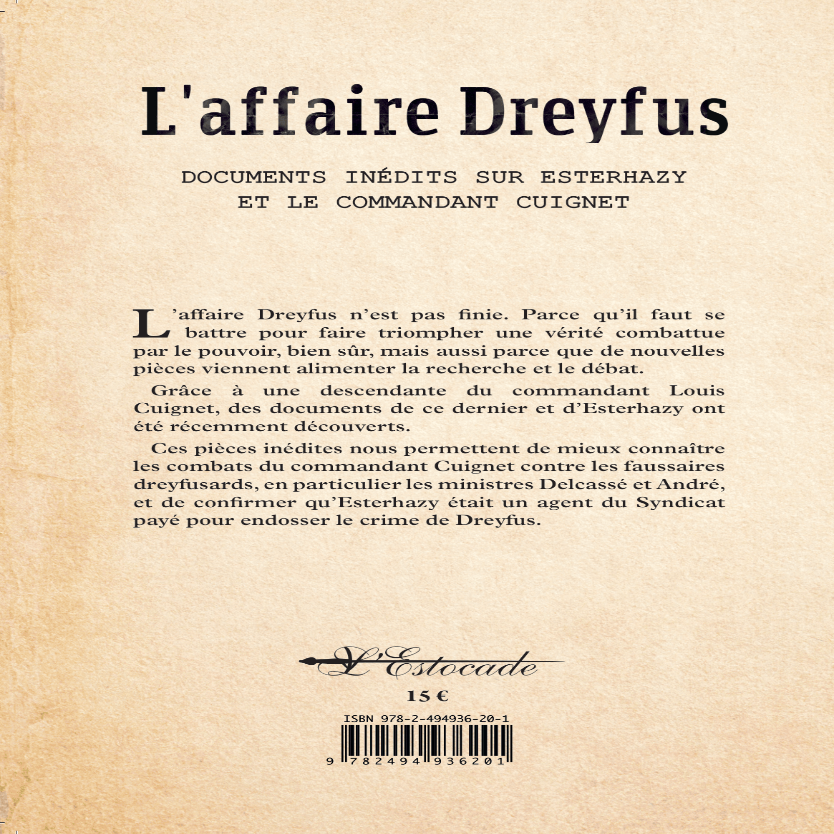 L'affaire Dreyfus - Documents inédits sur Esterhazy et le commandant Cuignet